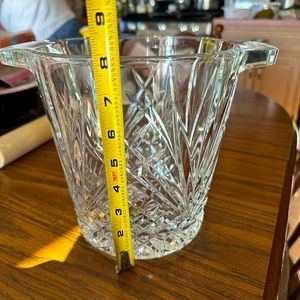 Crystal ice bucket with handle very pretty